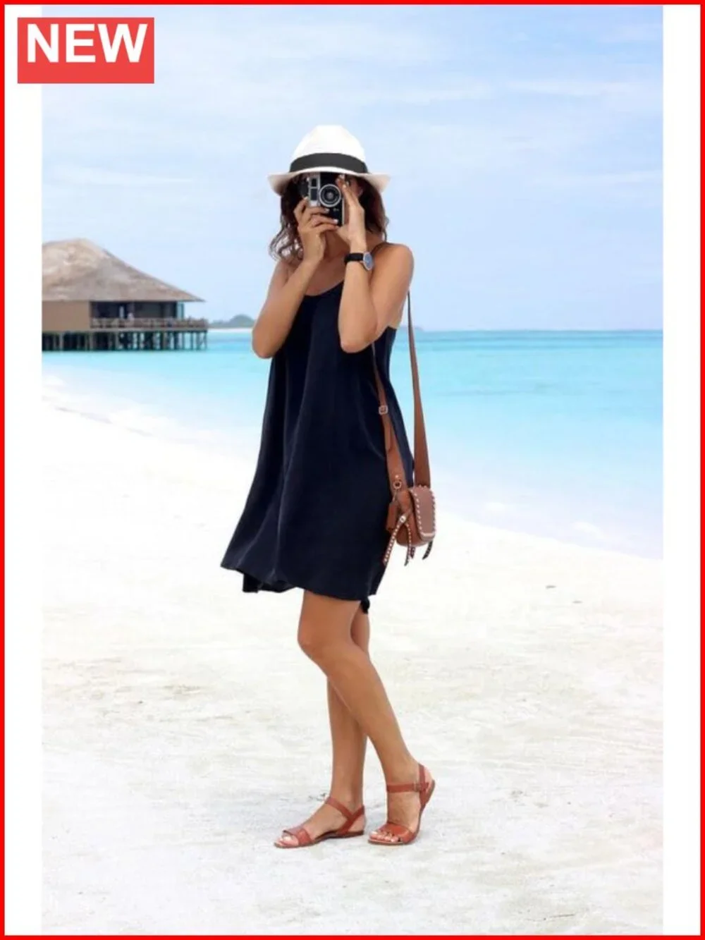 Women Straw Sun Hat Short Brim Panama Fedora UPF 50+ Beach Travel